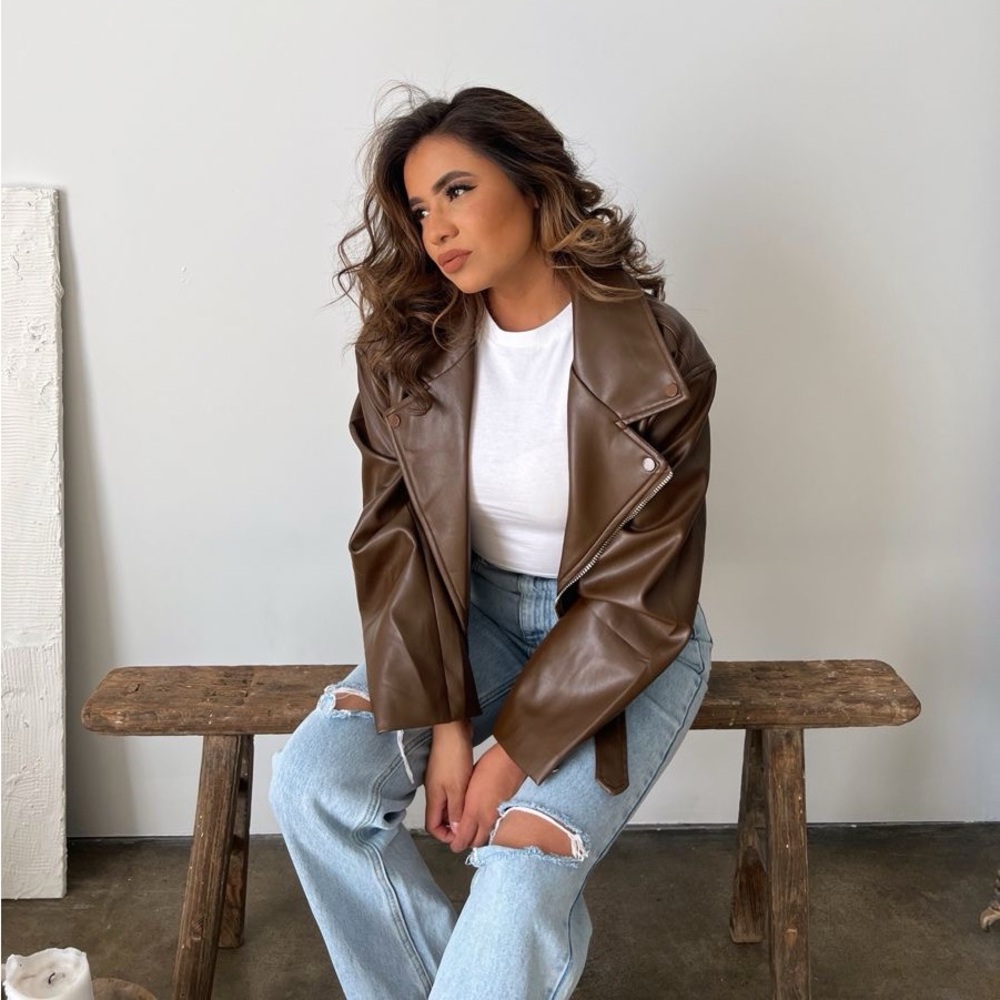 Princess Polly Brown Leather Jacket